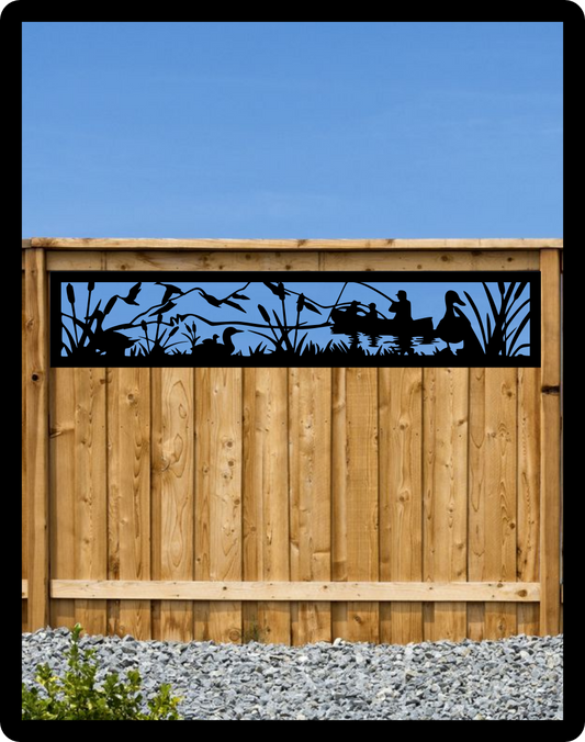 Fishing and Ducks Fence Topper Sign