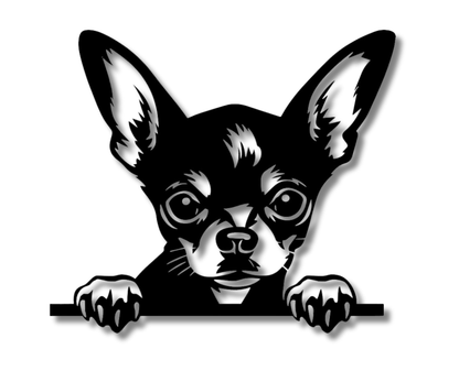 Chihuahua Peeking Dog Sign