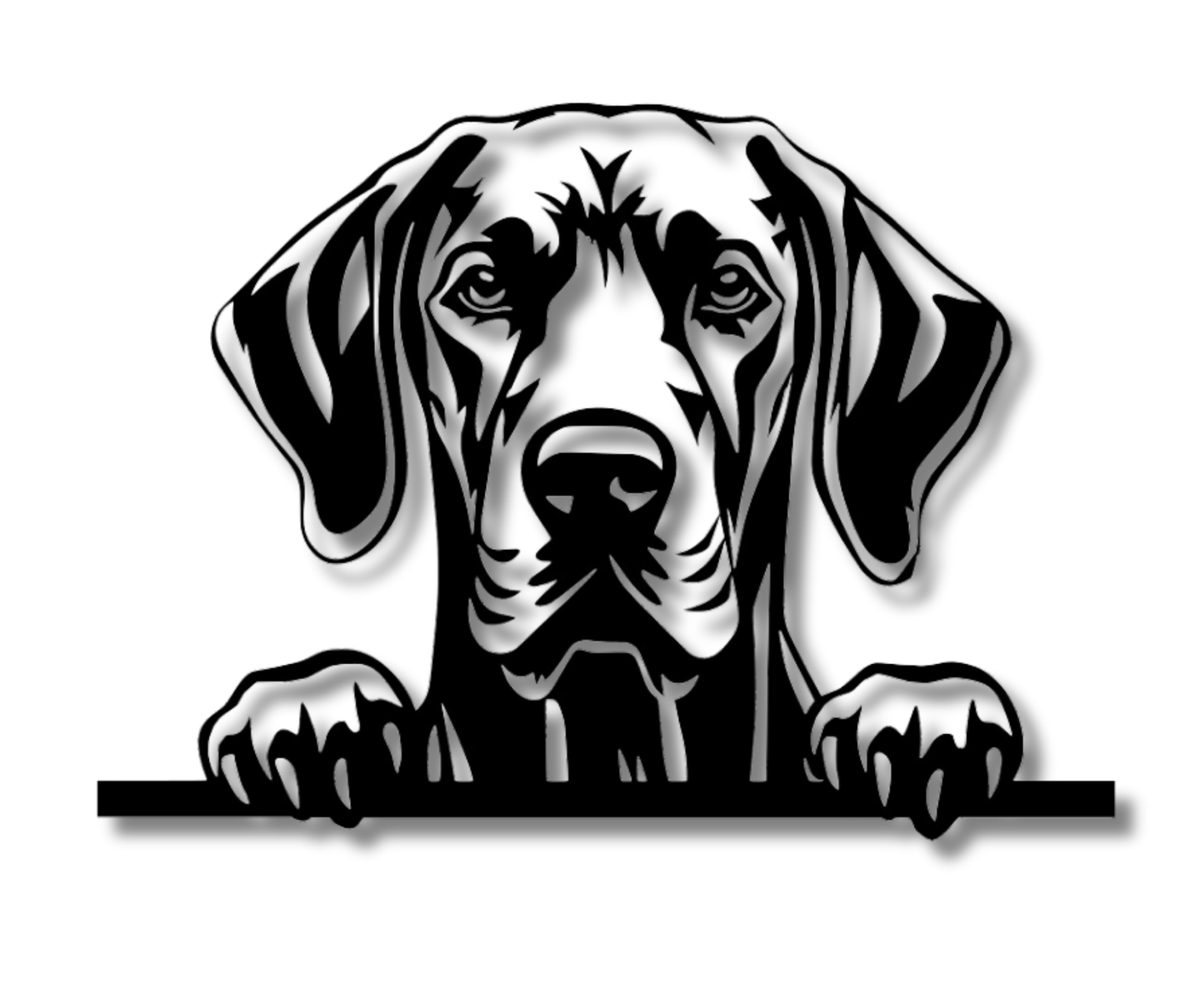 Great Dane Peeking Dog Sign