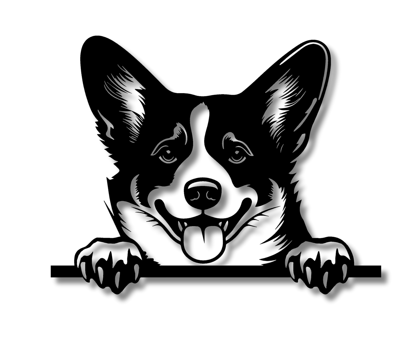 Corgi Peeking Dog Sign