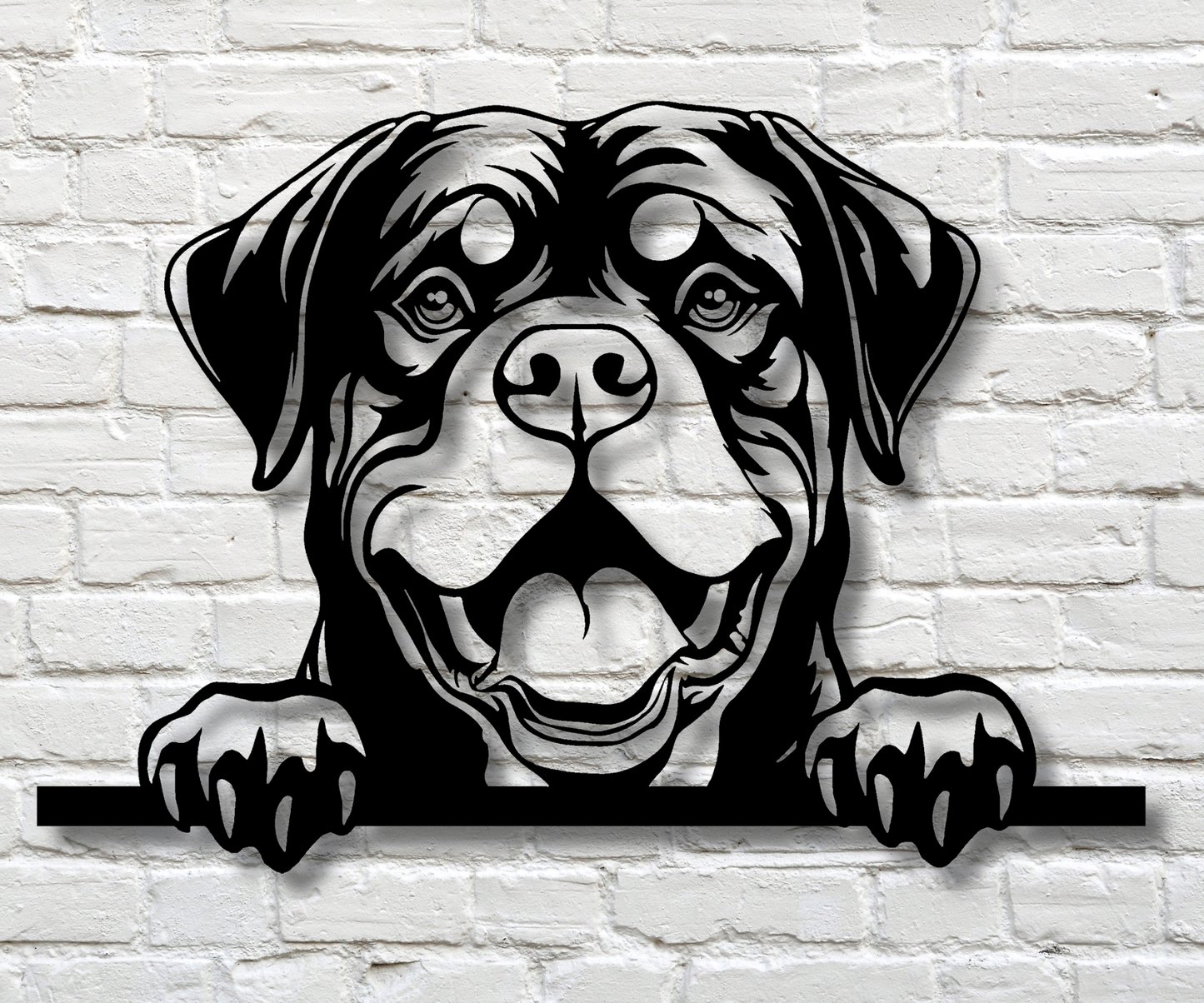 Rottweiler Peeking Dog Sign