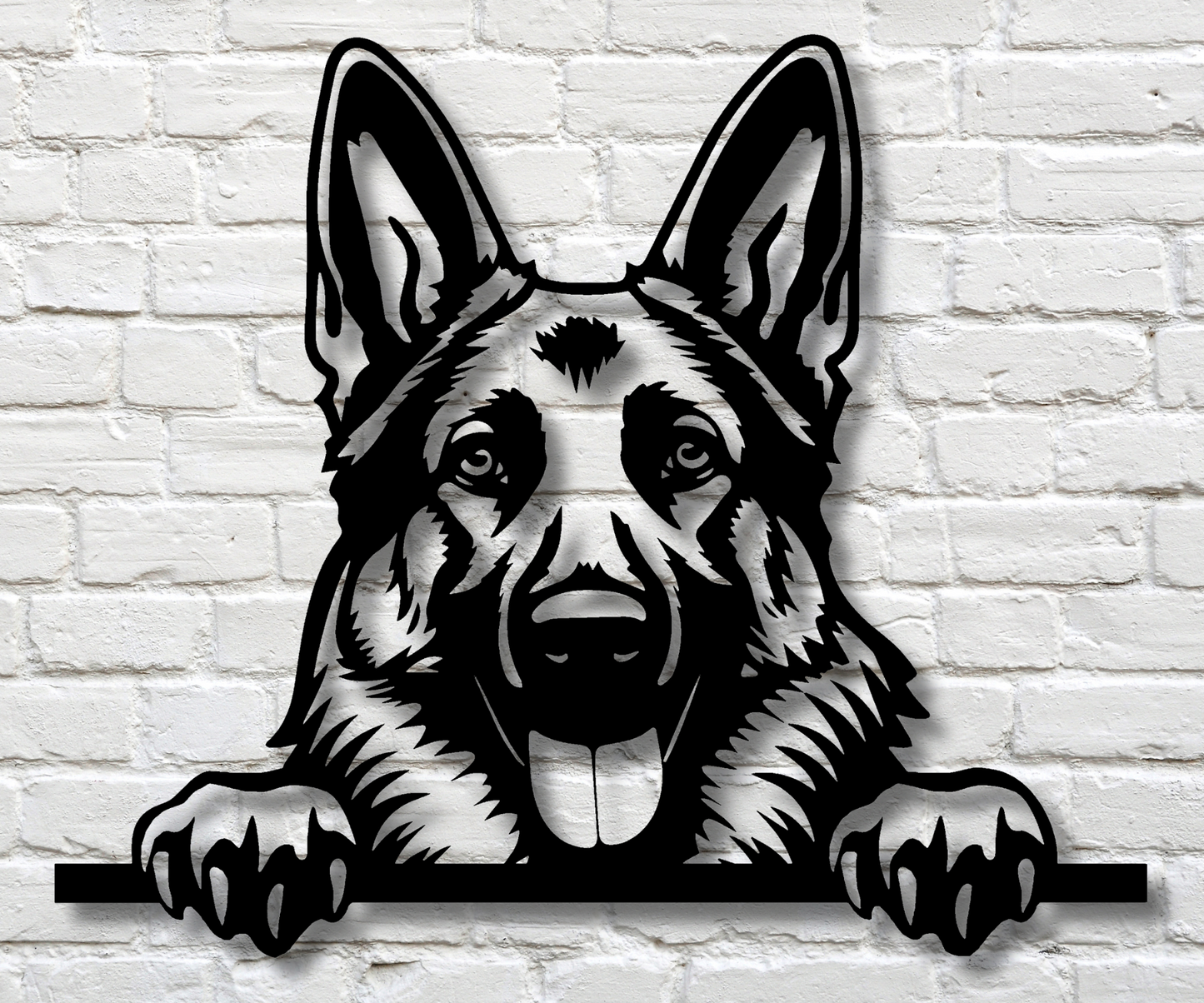 German Shepherd Peeking Dog Sign