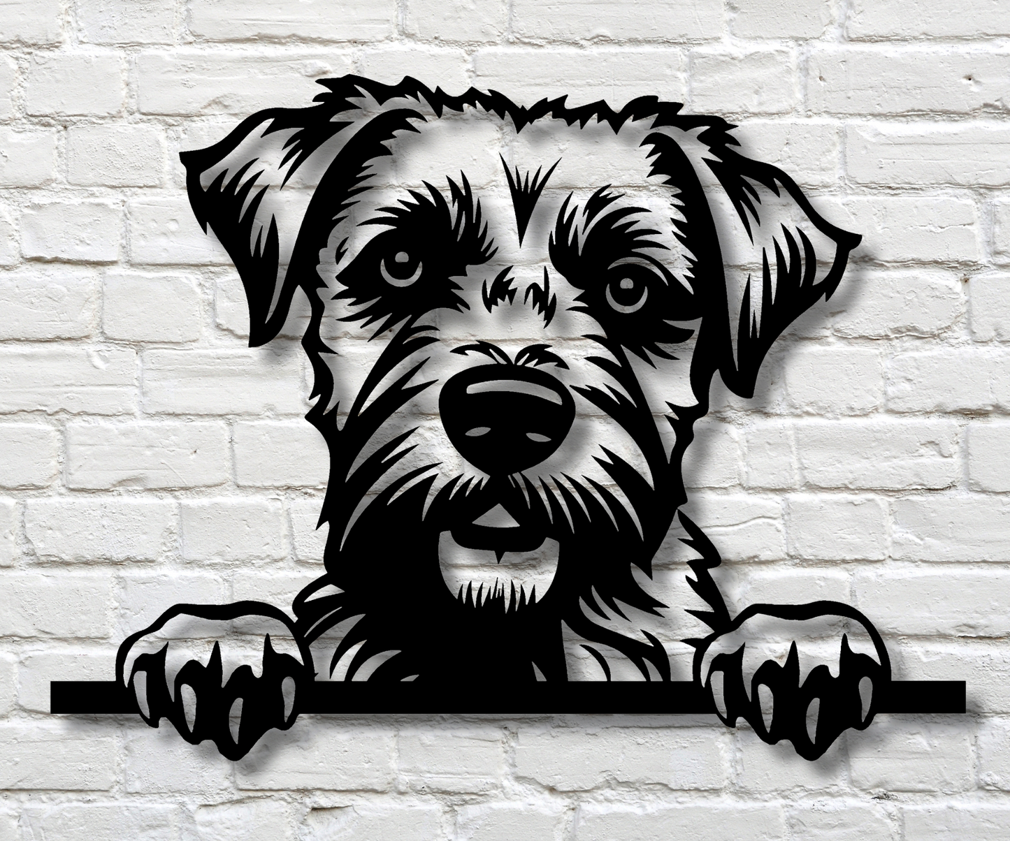 Border Terrier Peeking Dog Sign