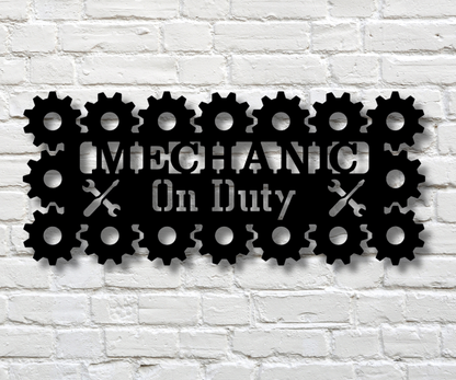 Mechanic on Duty Sign