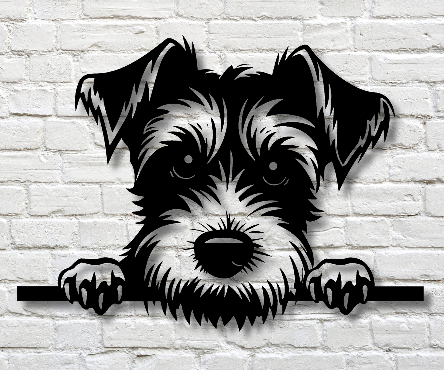 Airdale Terrier Peeking Dog Sign