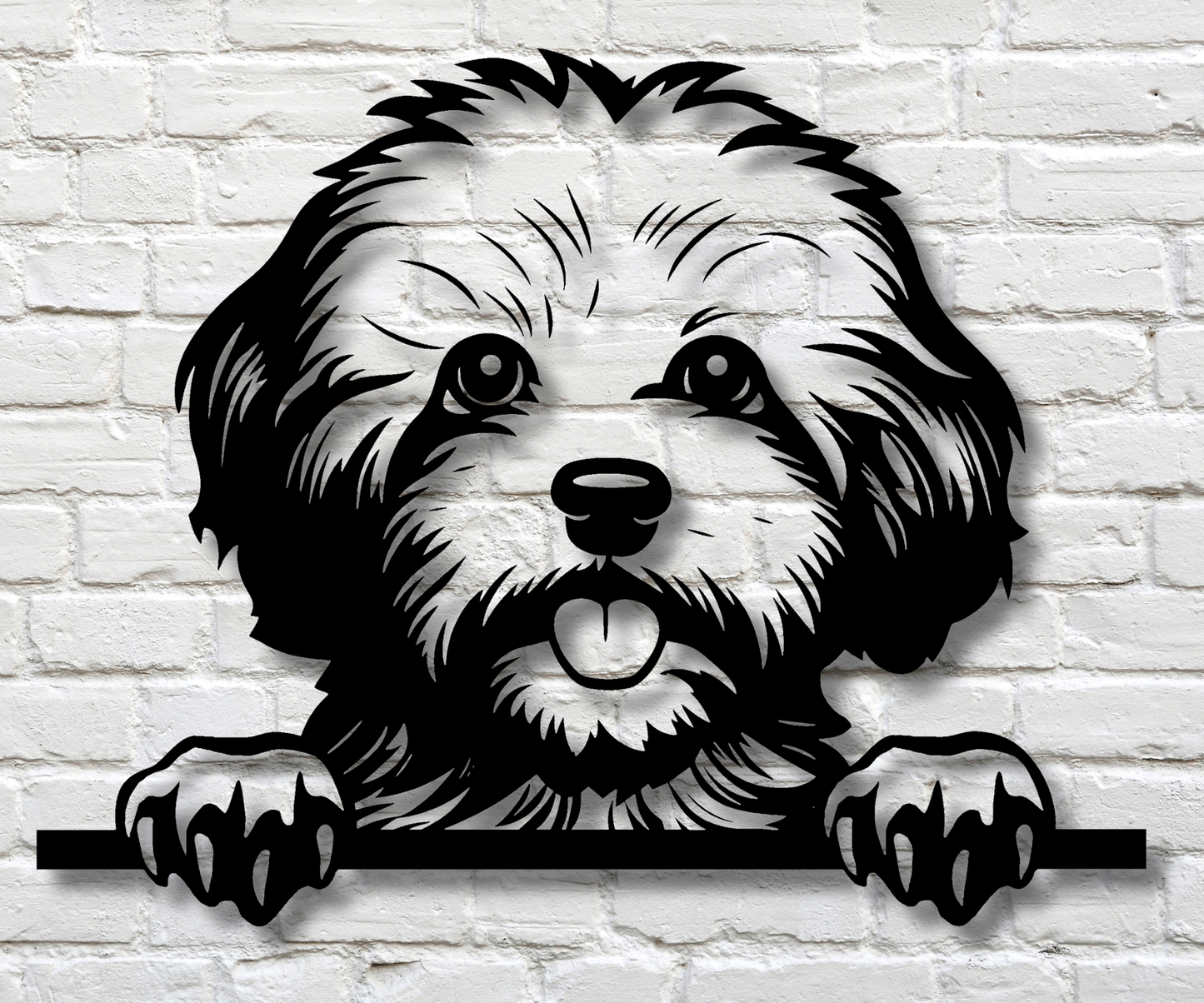 Bichon Frise Peeking Dog Sign