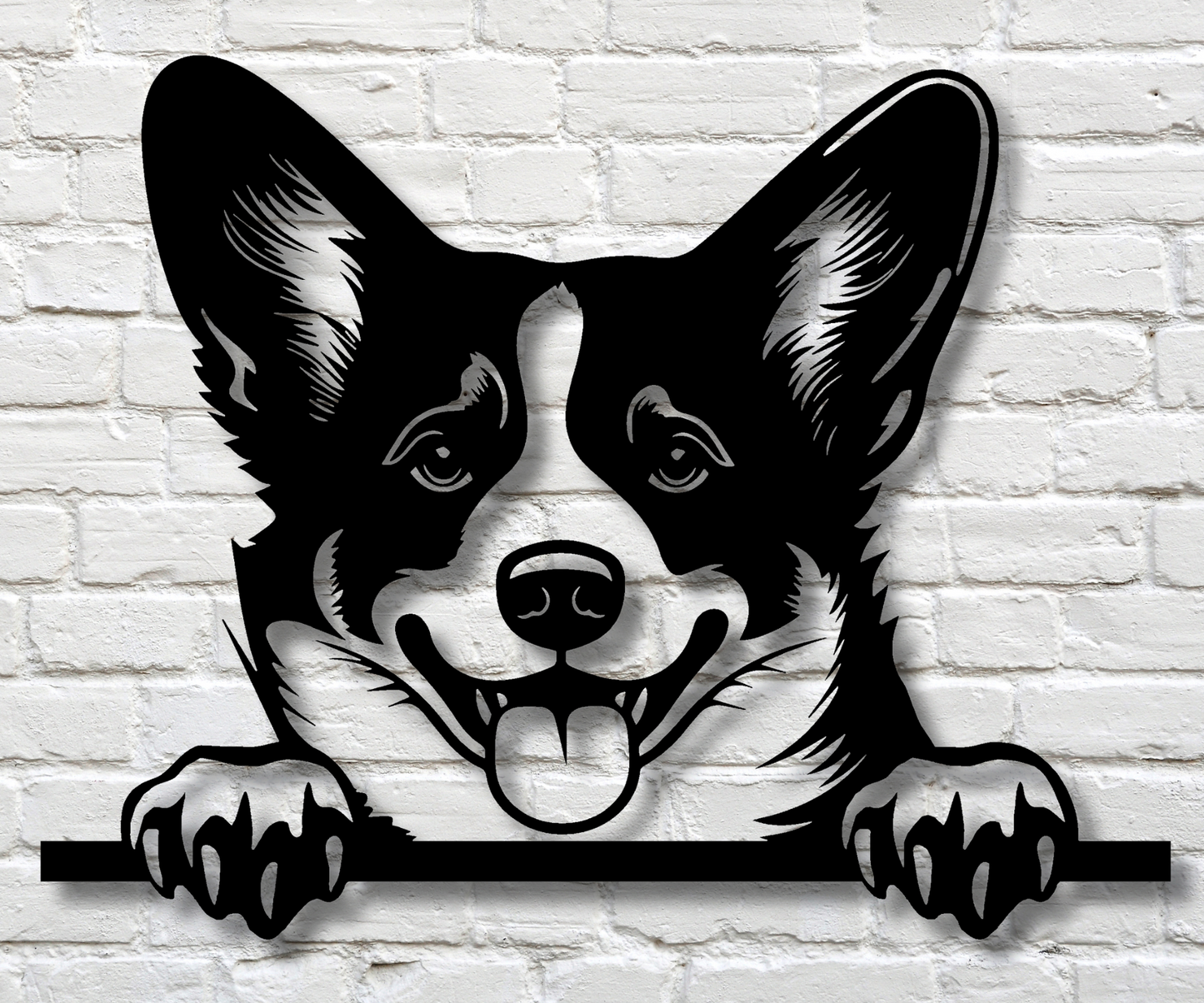 Corgi Peeking Dog Sign