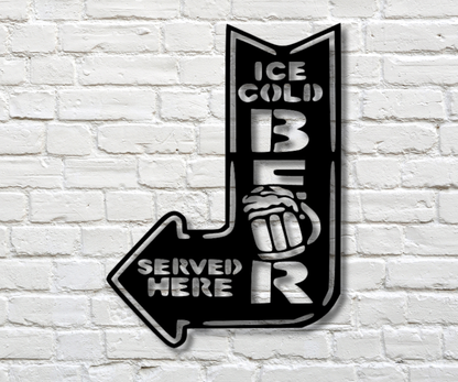 Ice Cold Beer Arrow Sign