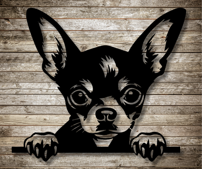 Chihuahua Peeking Dog Sign