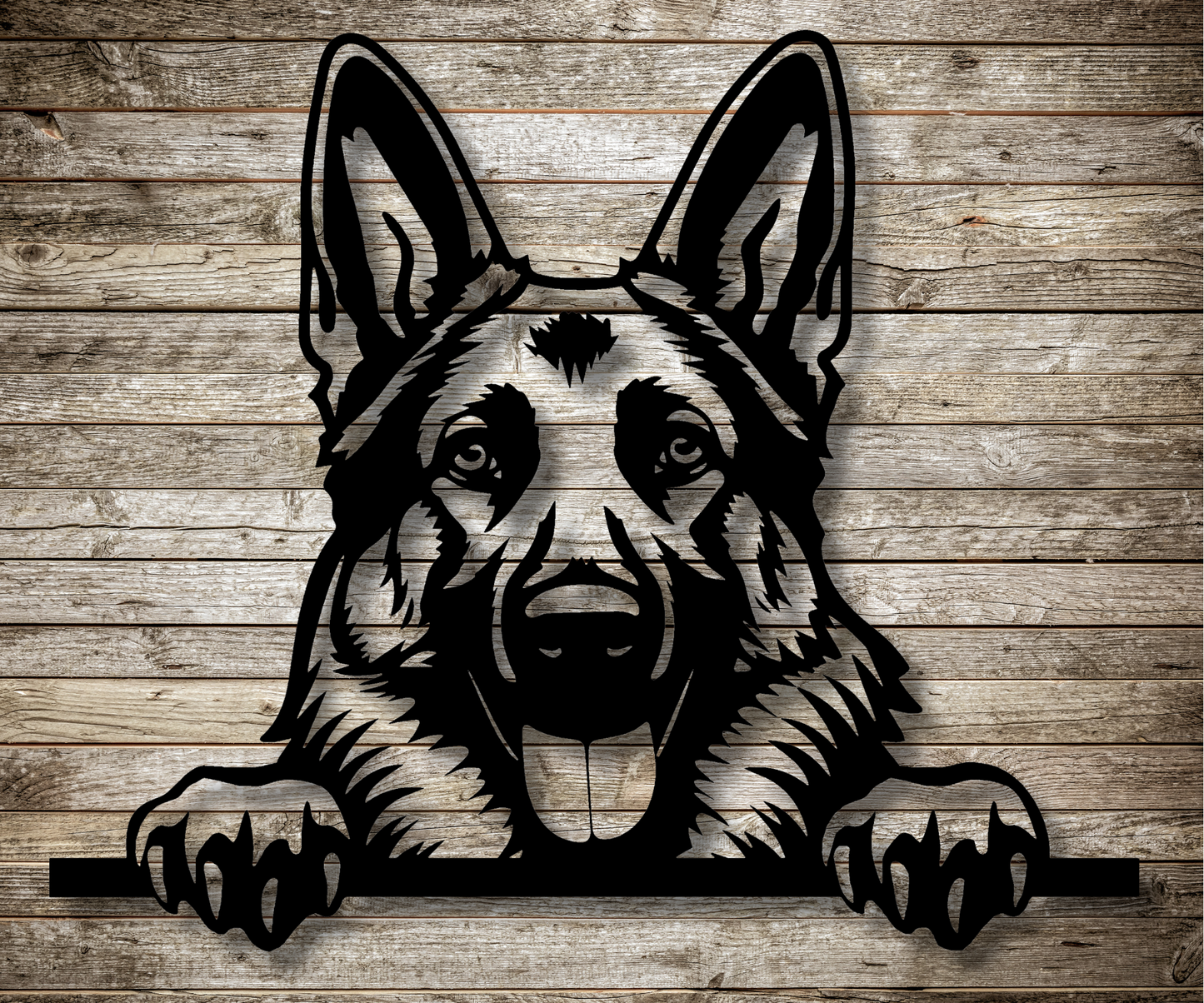 German Shepherd Peeking Dog Sign