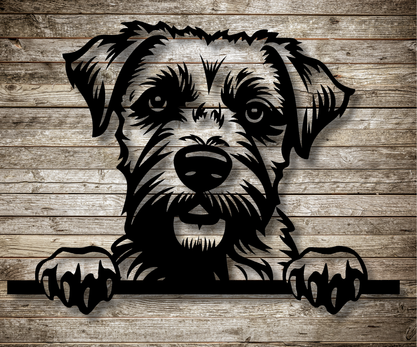 Border Terrier Peeking Dog Sign