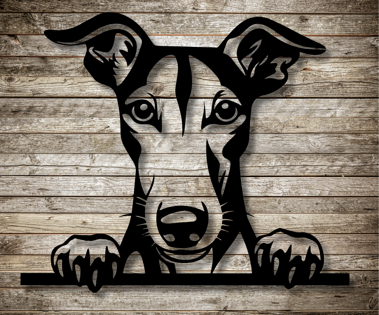 Greyhound Peeking Dog Sign