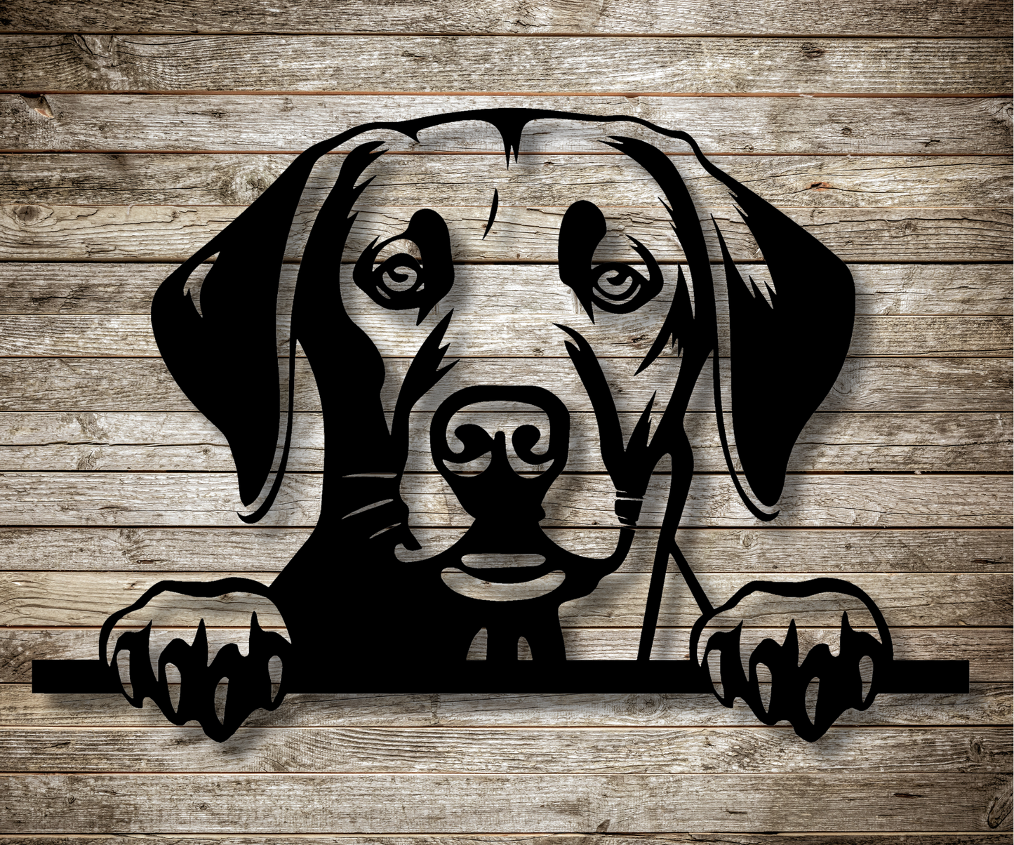 Labrador Retriever Peeking Dog Sign