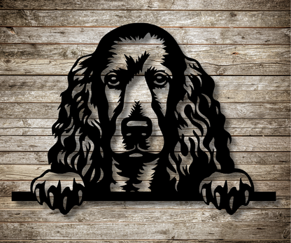 Standard Poodle Peeking Dog Sign