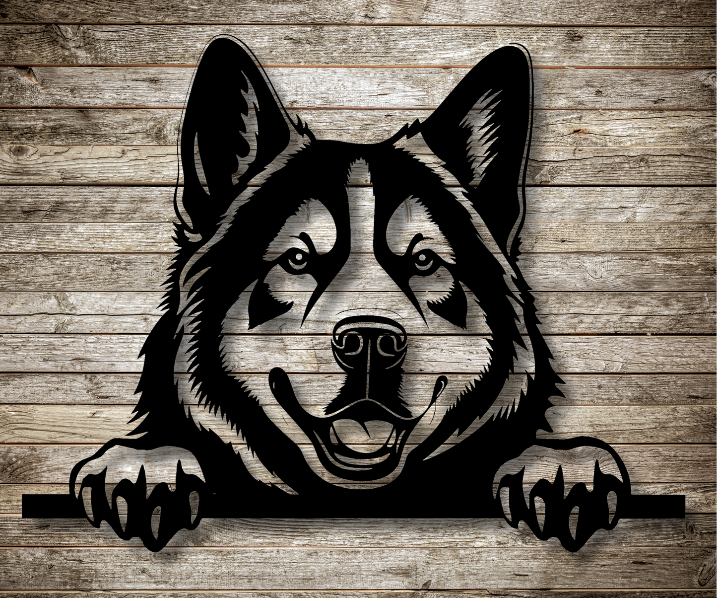 Akita-American Peeking Dog Sign