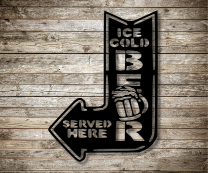 Ice Cold Beer Arrow Sign