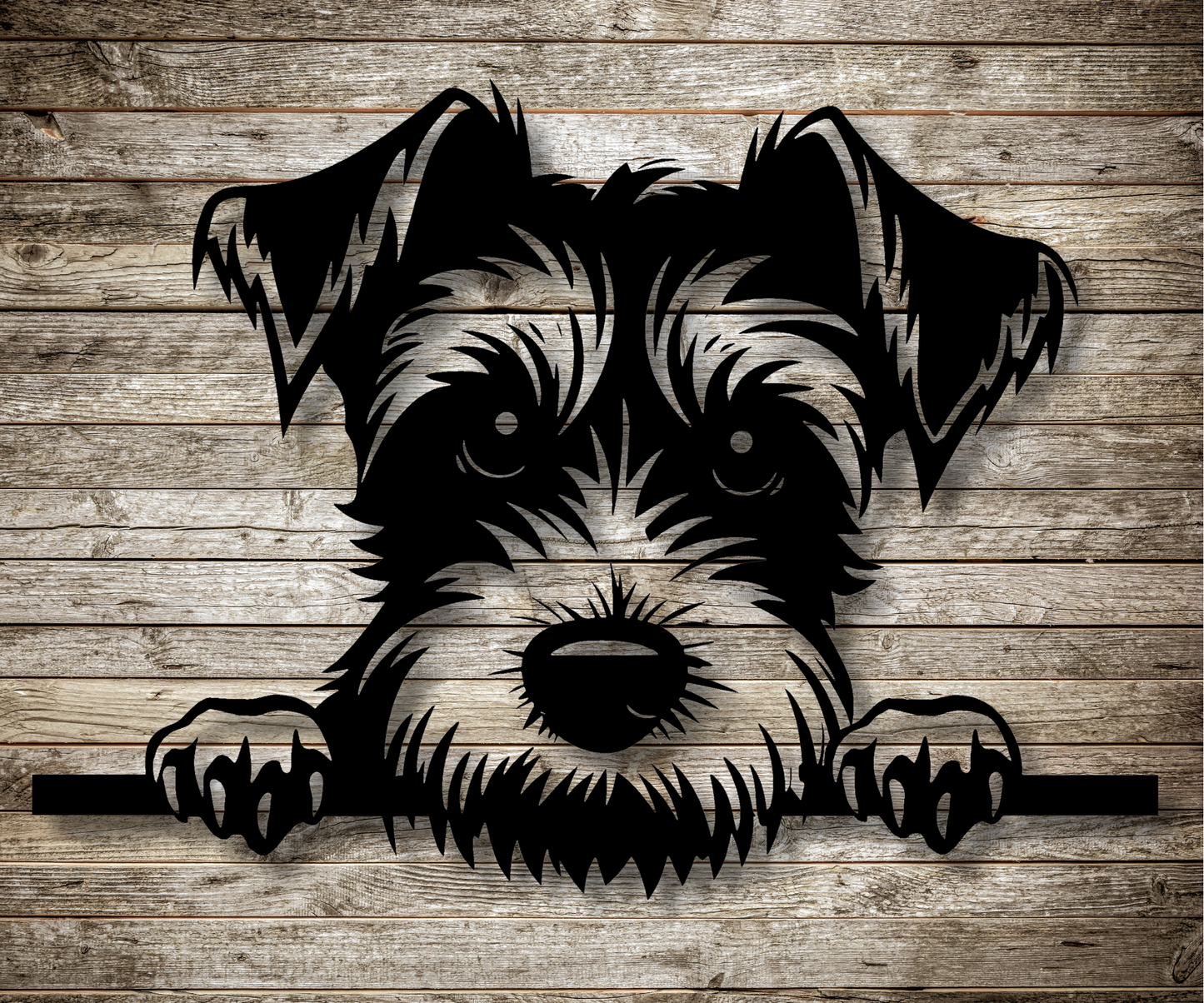 Airdale Terrier Peeking Dog Sign