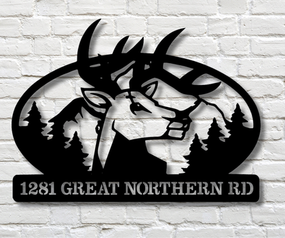 Deer Head Address Sign-Custom