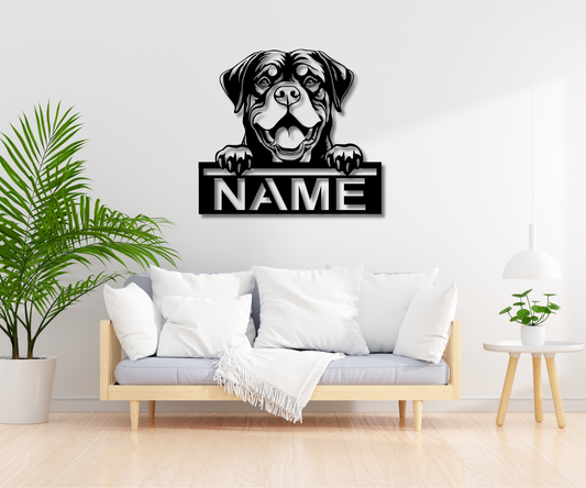 Rottweiler Peeking Dog CUSTOM Sign