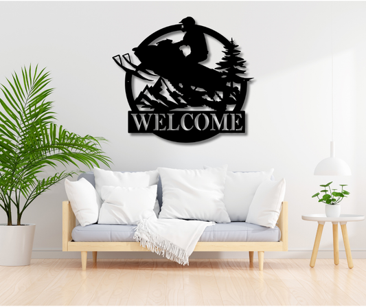 Welcome Snowmachine Sign