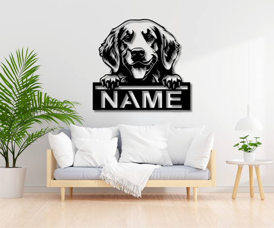 Golden Retriever Peeking Dog CUSTOM Sign