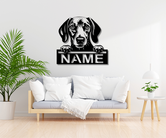 Dachshund Peeking Dog CUSTOM Sign