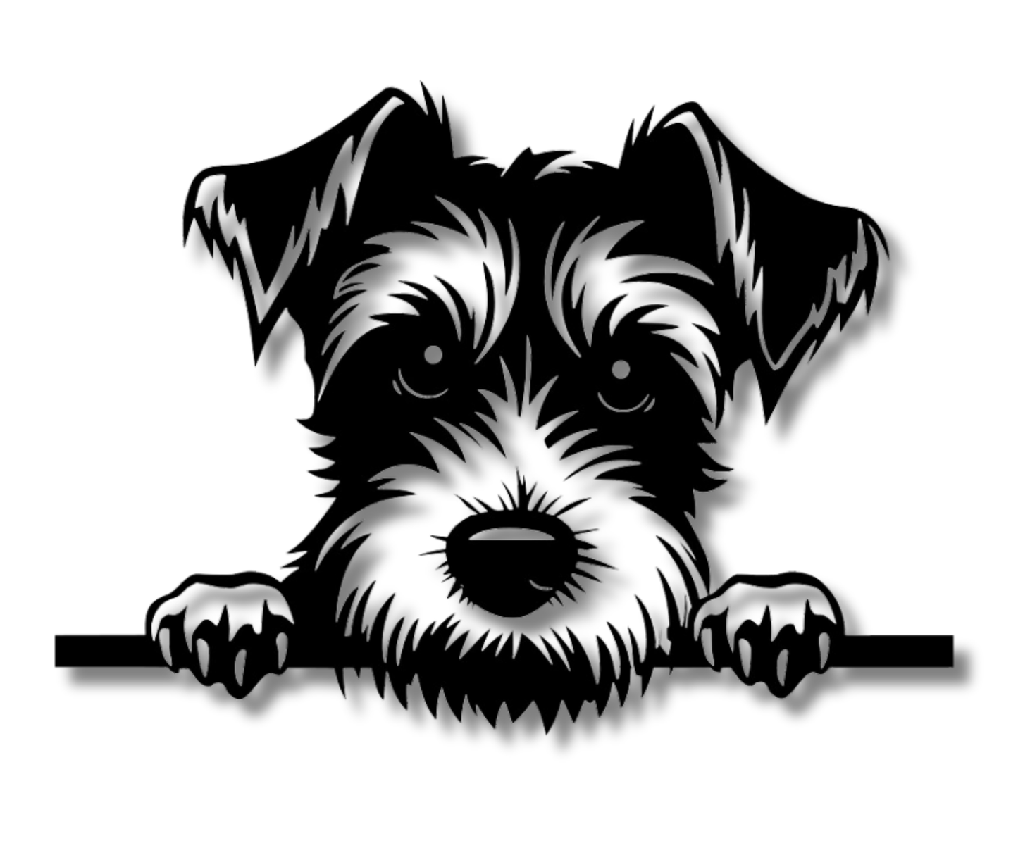 Airdale Terrier Peeking Dog Sign