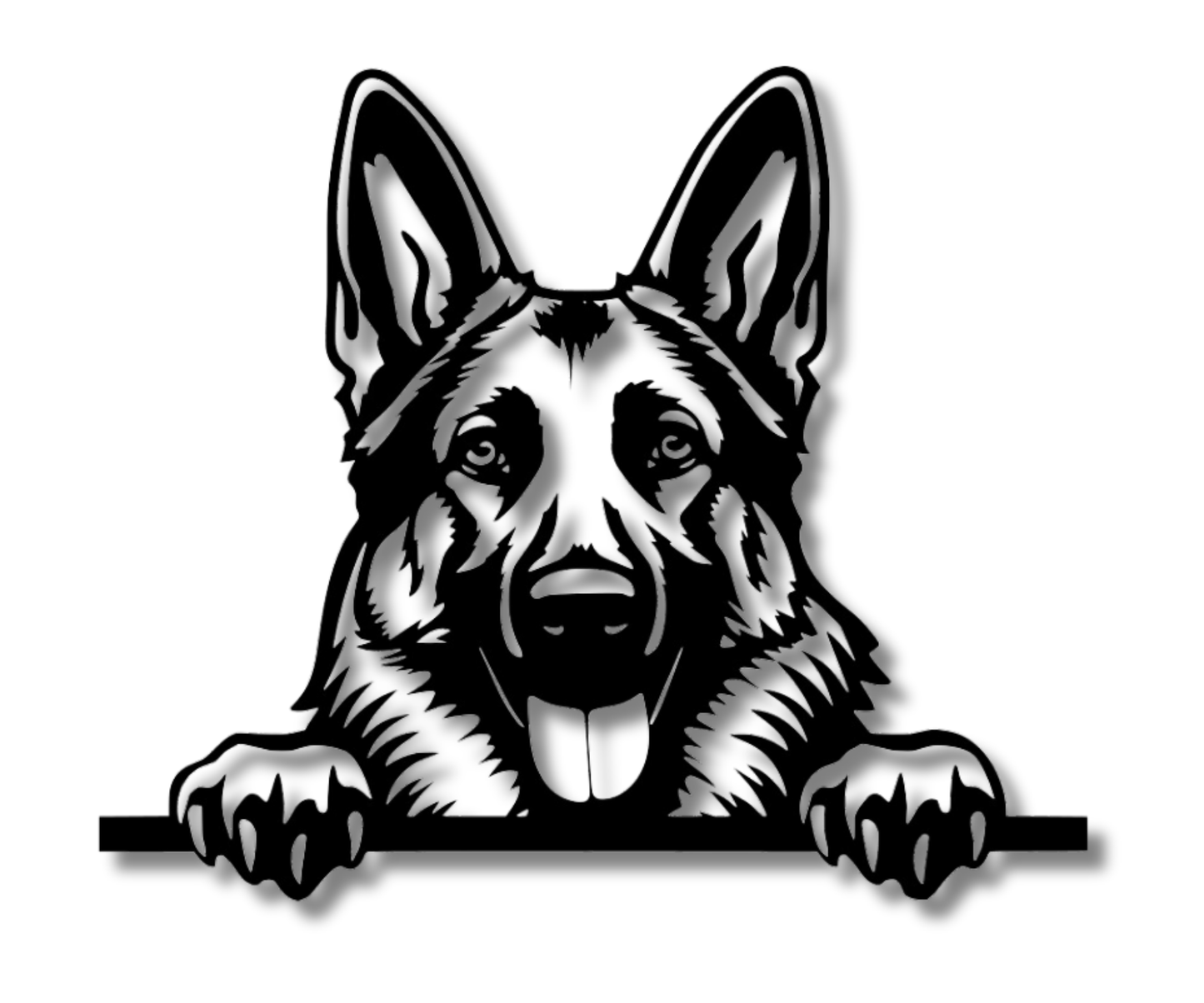 German Shepherd Peeking Dog Sign