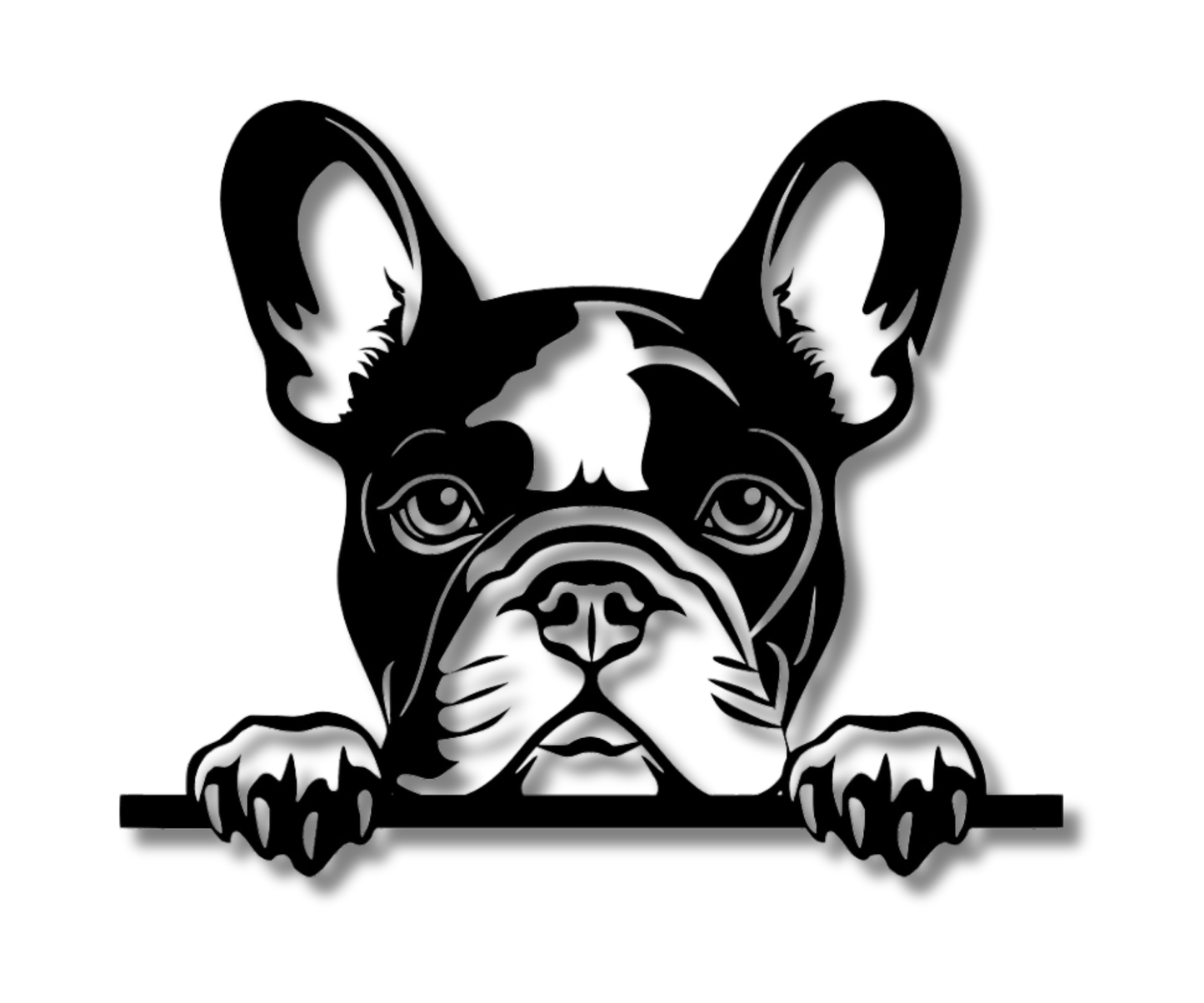 French Bulldog Peeking Dog Sign