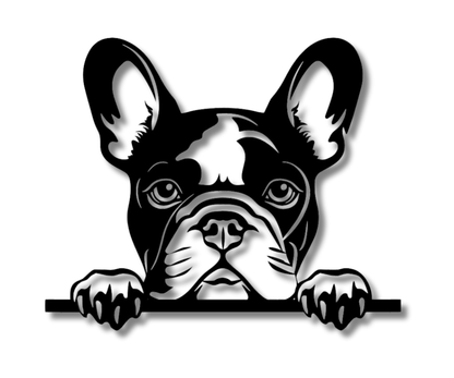 French Bulldog Peeking Dog Sign