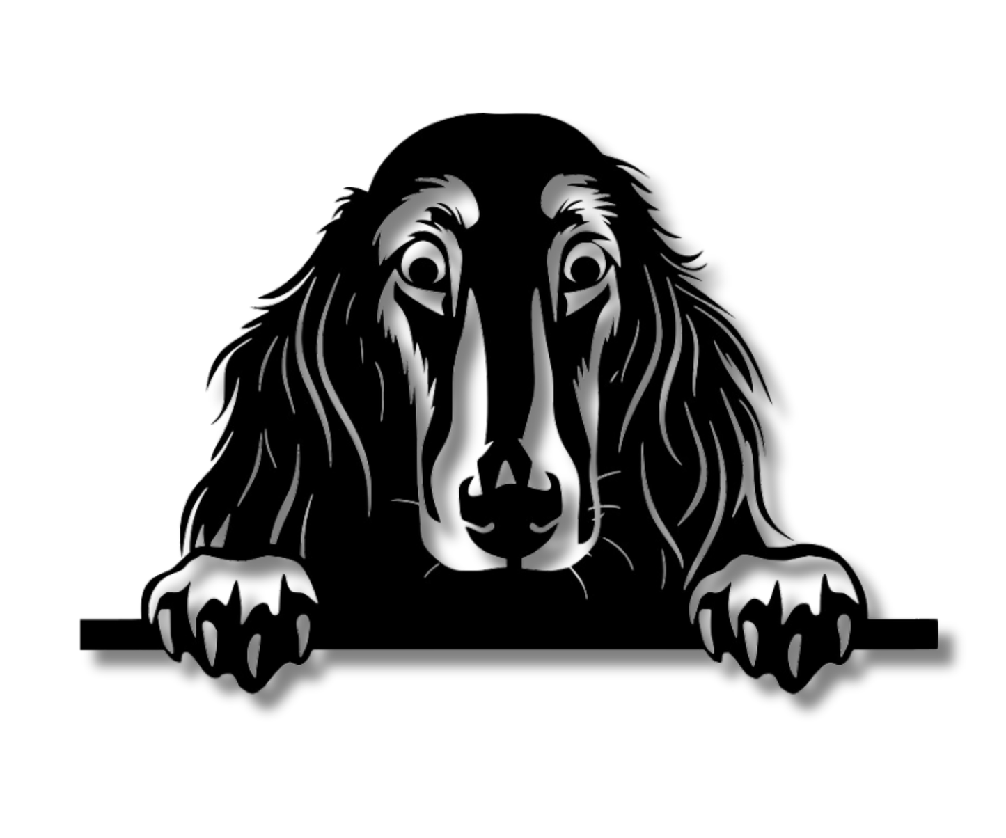 Afghan Hound Peeking Dog