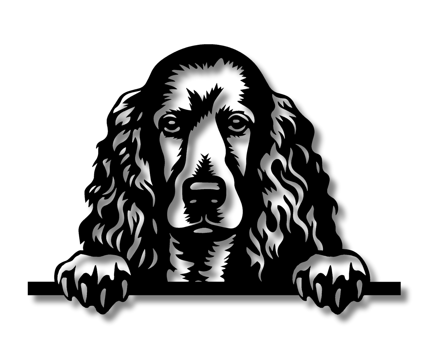 Standard Poodle Peeking Dog Sign