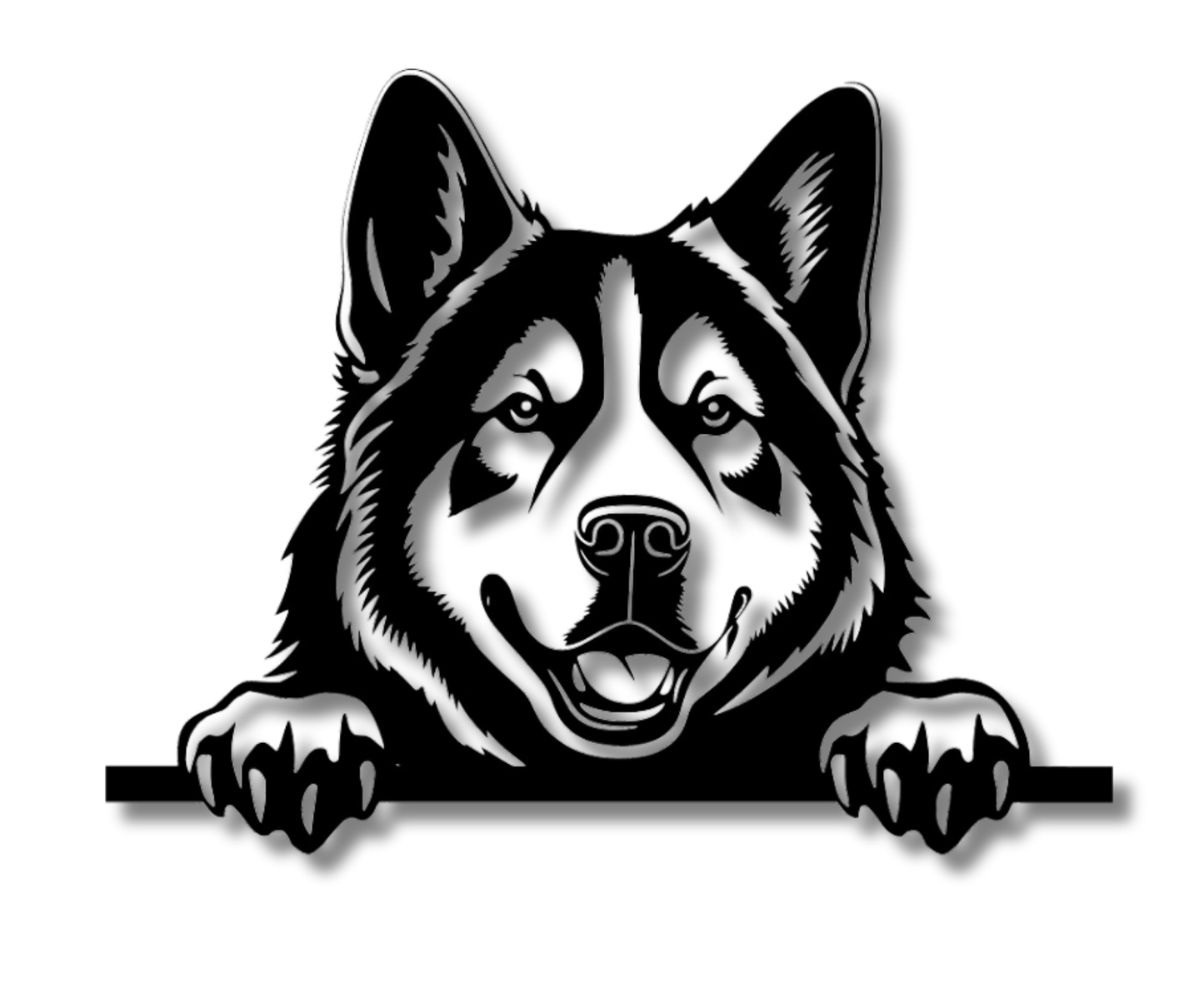 Akita-American Peeking Dog Sign