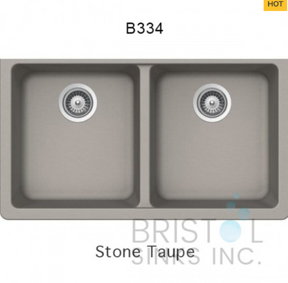 GRANITE DOUBLE UNDERMOUNT EQUAL BOWL KITCHEN SINK