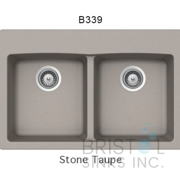 GRANITE DOUBLE TOPMOUNT EQUAL BOWL KITCHEN SINK