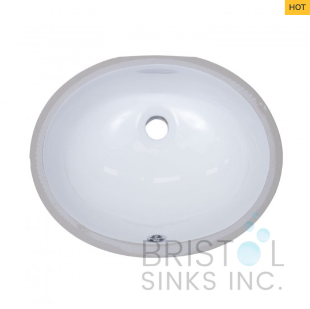 VITREOUS CHINA OVAL OR ROUND UNDERMOUNT BATHROOM SINK