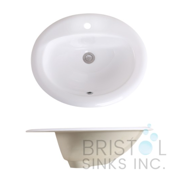 VITREOUS CHINA OVAL OR ROUND UNDERMOUNT BATHROOM SINK