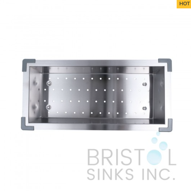 ZERO RADIUS STAINLESS STEEL OVER THE SINK STRAINER