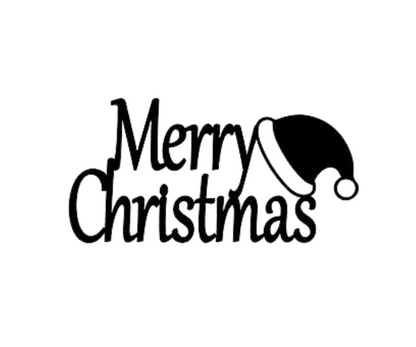 Merry Christmas SANTA HAT Sign